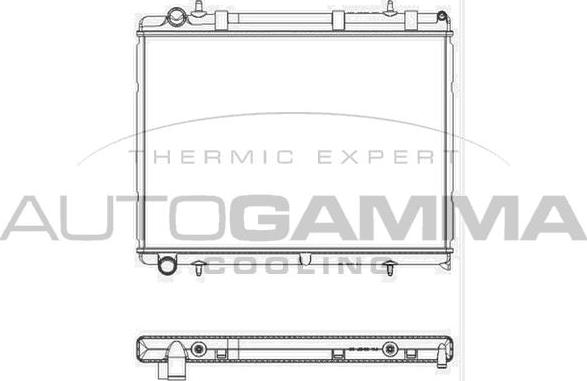 Autogamma 103571 - Радиатор, охлаждение двигателя autospares.lv