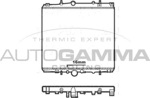 Autogamma 103573 - Радиатор, охлаждение двигателя autospares.lv