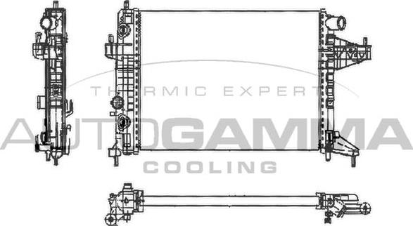 Autogamma 102848 - Радиатор, охлаждение двигателя autospares.lv
