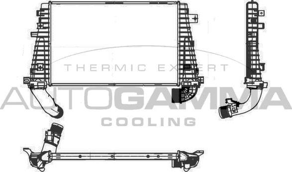 Autogamma 107024 - Интеркулер, теплообменник турбины autospares.lv