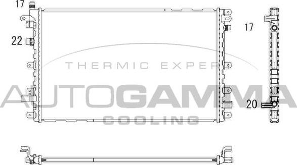 Autogamma 107284 - Радиатор, охлаждение двигателя autospares.lv