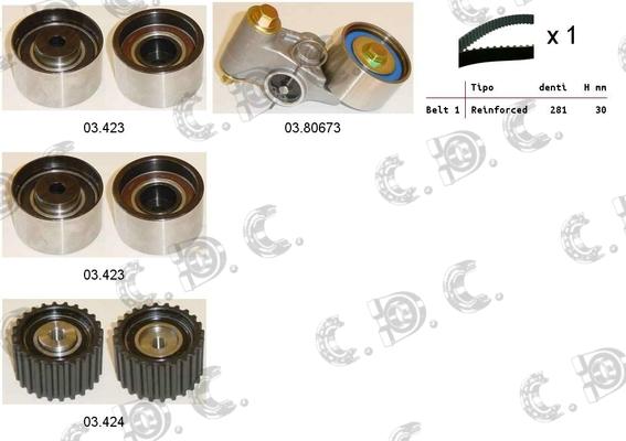 Autokit 04.5444 - Комплект зубчатого ремня ГРМ autospares.lv