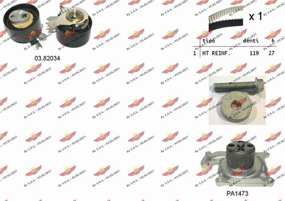 Autokit 04.5480PA - Водяной насос + комплект зубчатого ремня ГРМ autospares.lv