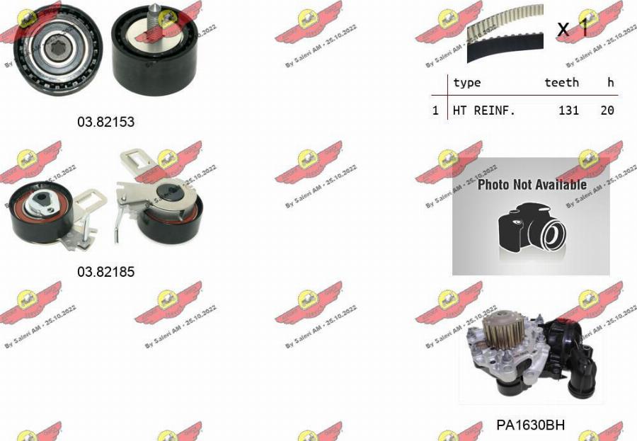 Autokit 04.5476PA2 - Водяной насос + комплект зубчатого ремня ГРМ autospares.lv