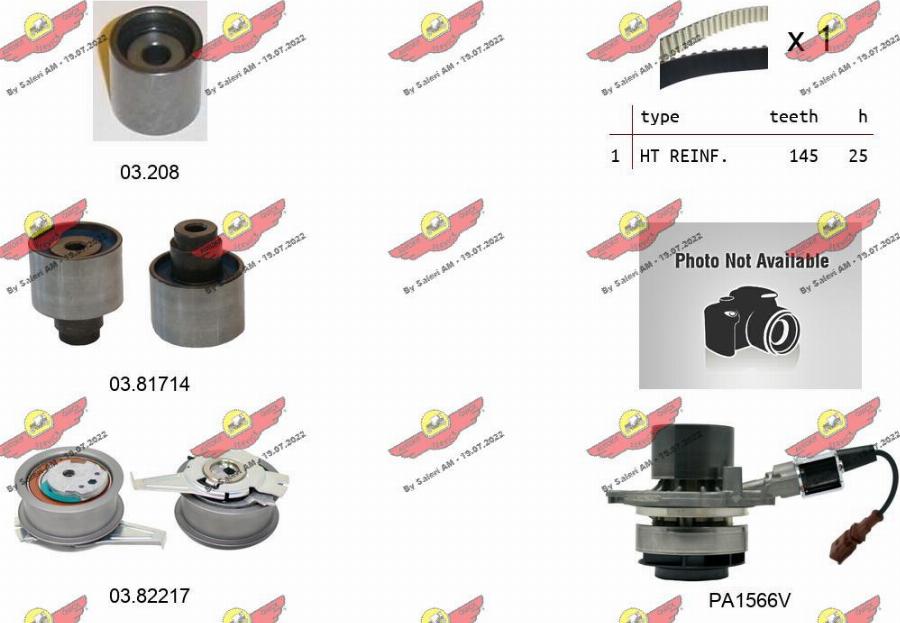 Autokit 04.5477PA2 - Водяной насос + комплект зубчатого ремня ГРМ autospares.lv