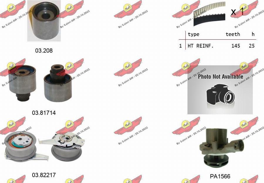 Autokit 04.5477PA - Водяной насос + комплект зубчатого ремня ГРМ autospares.lv