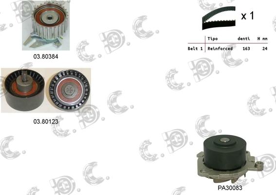 Autokit 04.5096PA - Водяной насос + комплект зубчатого ремня ГРМ autospares.lv