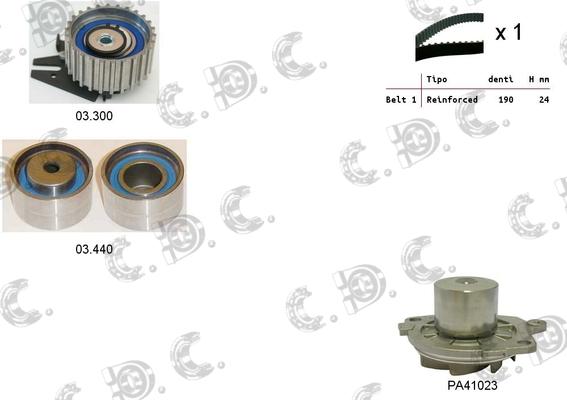 Autokit 04.5042PA - Водяной насос + комплект зубчатого ремня ГРМ autospares.lv