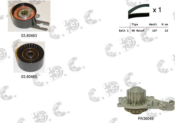 Autokit 04.5053PA - Водяной насос + комплект зубчатого ремня ГРМ autospares.lv