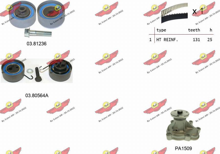 Autokit 04.5057APA - Водяной насос + комплект зубчатого ремня ГРМ autospares.lv