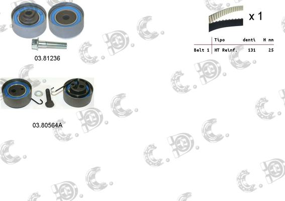 Autokit 04.5057A - Комплект зубчатого ремня ГРМ autospares.lv