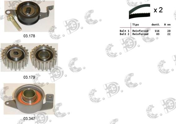 Autokit 04.5010S - Комплект зубчатого ремня ГРМ autospares.lv