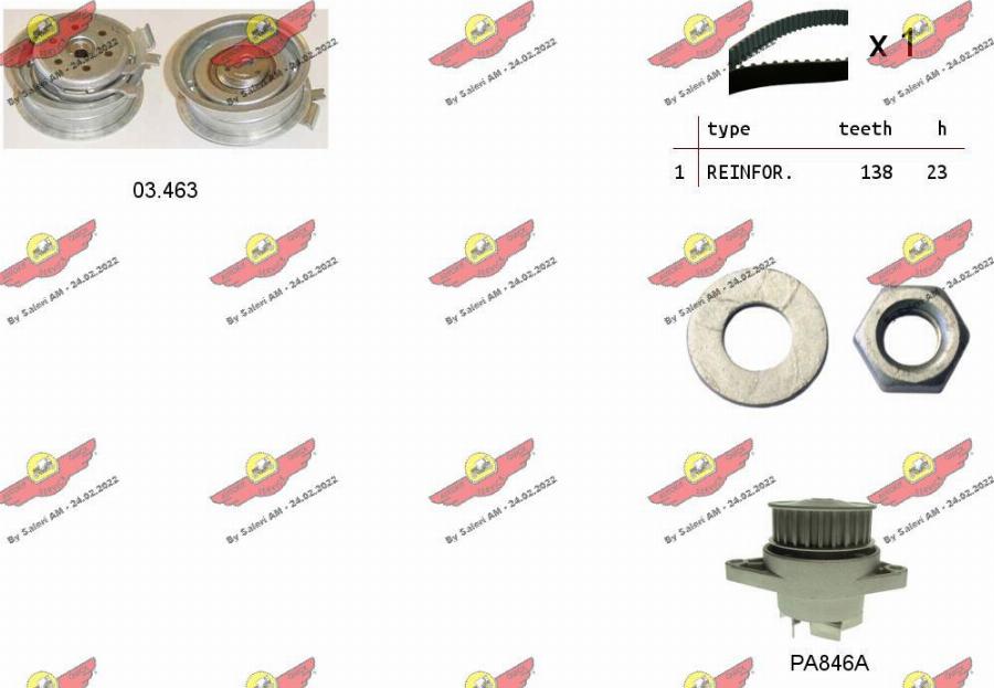 Autokit 04.5011PA2 - Водяной насос + комплект зубчатого ремня ГРМ autospares.lv