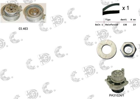 Autokit 04.5011PA - Водяной насос + комплект зубчатого ремня ГРМ autospares.lv