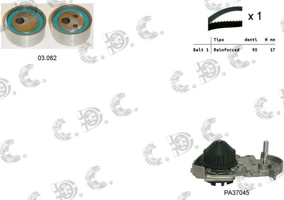 Autokit 04.5029PA - Водяной насос + комплект зубчатого ремня ГРМ autospares.lv