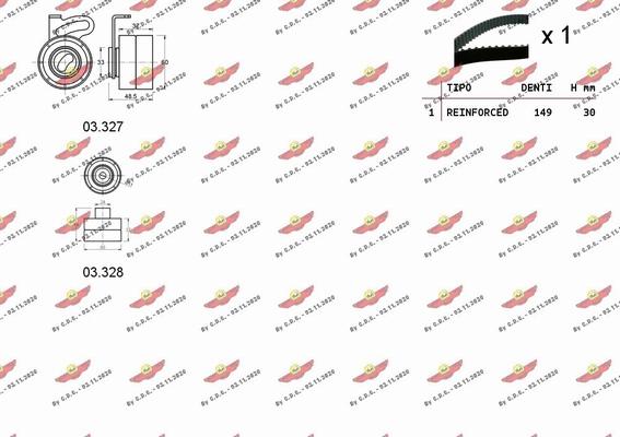 Autokit 04.5195 - Комплект зубчатого ремня ГРМ autospares.lv