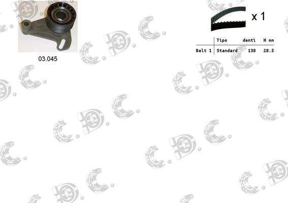 Autokit 04.5165 - Комплект зубчатого ремня ГРМ autospares.lv