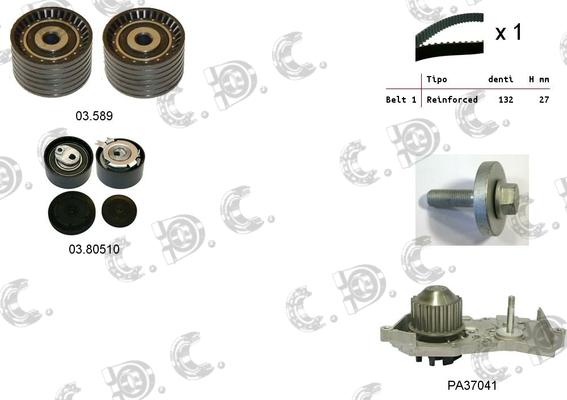 Autokit 04.5101PA - Водяной насос + комплект зубчатого ремня ГРМ autospares.lv