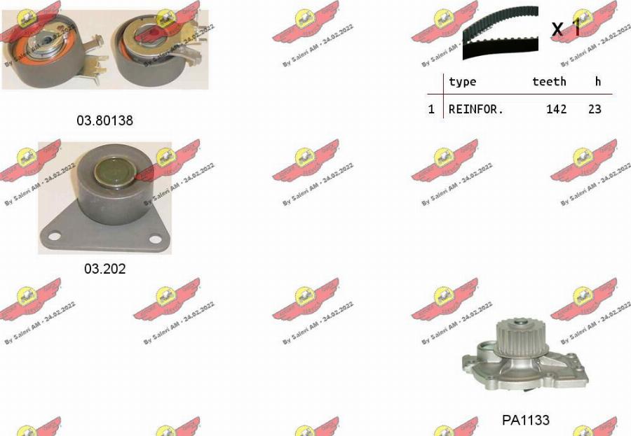 Autokit 04.5102PA - Водяной насос + комплект зубчатого ремня ГРМ autospares.lv