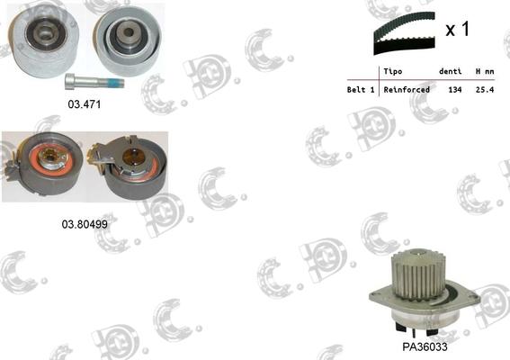 Autokit 04.5112PA - Водяной насос + комплект зубчатого ремня ГРМ autospares.lv