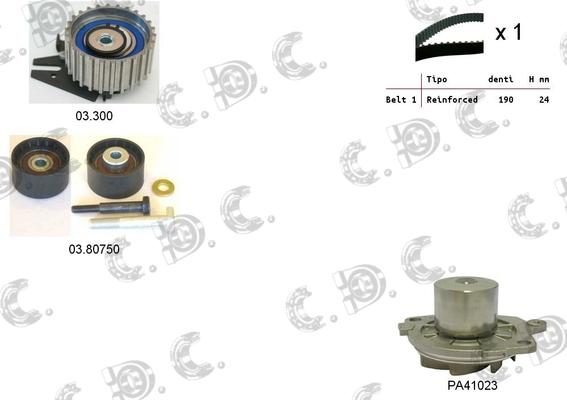 Autokit 04.5125PA - Водяной насос + комплект зубчатого ремня ГРМ autospares.lv