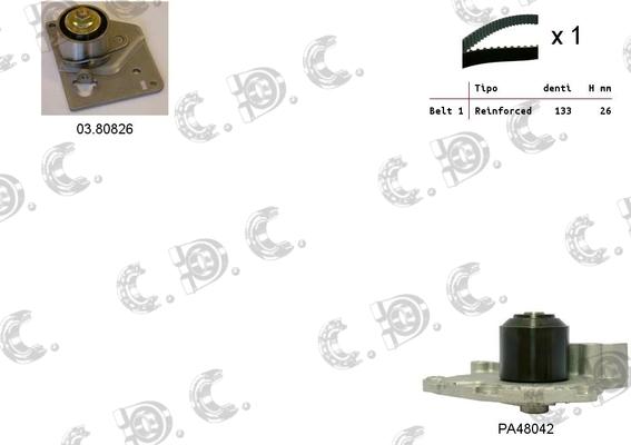 Autokit 04.5120PA - Водяной насос + комплект зубчатого ремня ГРМ autospares.lv