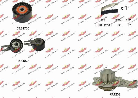 Autokit 04.5348PA - Водяной насос + комплект зубчатого ремня ГРМ autospares.lv