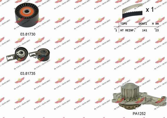 Autokit 04.5347PA - Водяной насос + комплект зубчатого ремня ГРМ autospares.lv