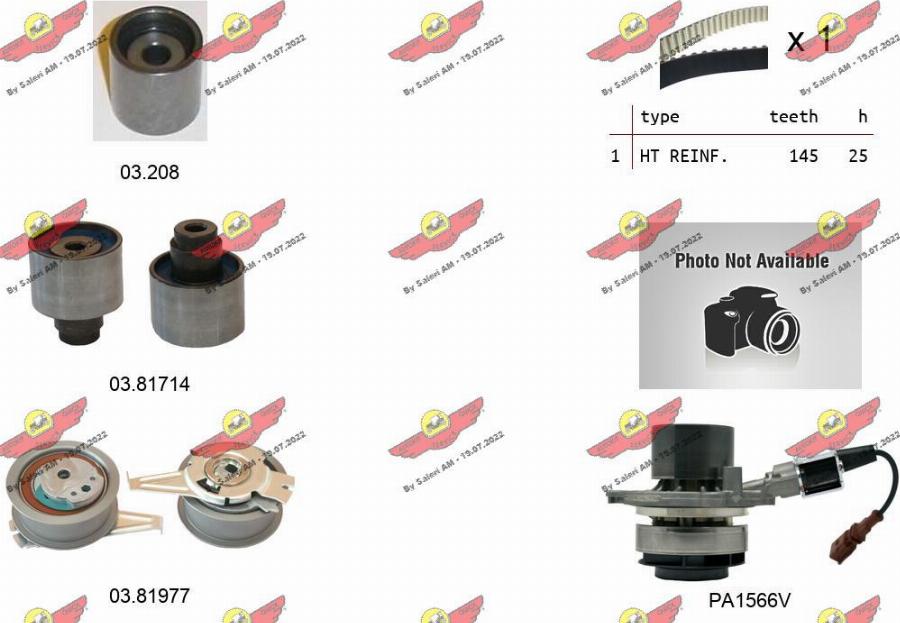 Autokit 04.5355PA2 - Водяной насос + комплект зубчатого ремня ГРМ autospares.lv