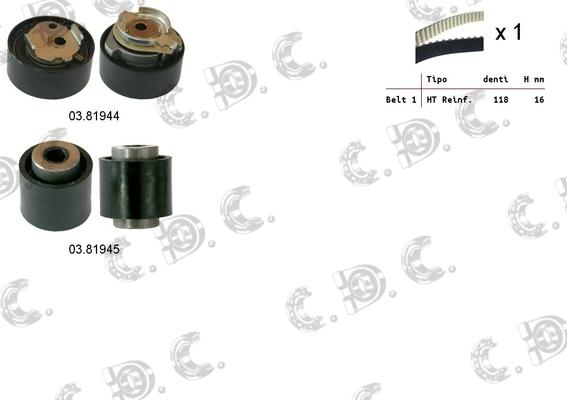 Autokit 04.5356 - Комплект зубчатого ремня ГРМ autospares.lv