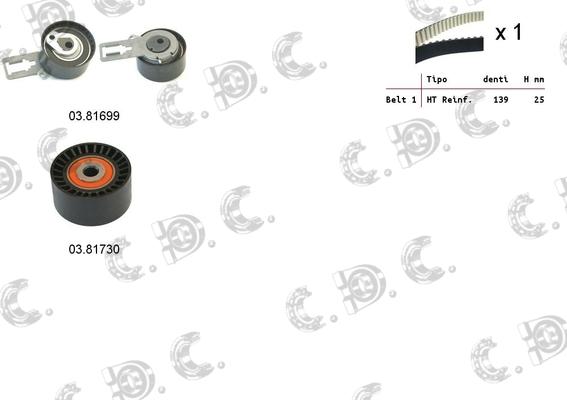 Autokit 04.5358 - Комплект зубчатого ремня ГРМ autospares.lv