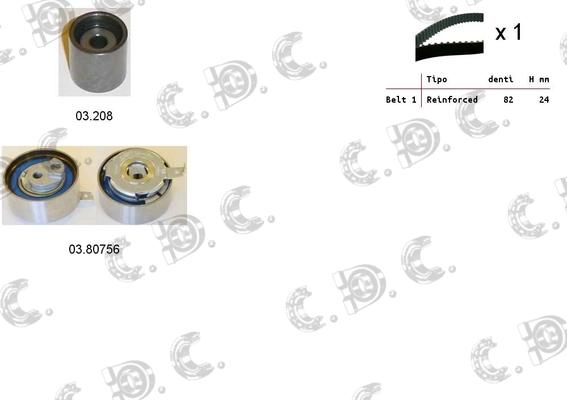 Autokit 04.5366 - Комплект зубчатого ремня ГРМ autospares.lv