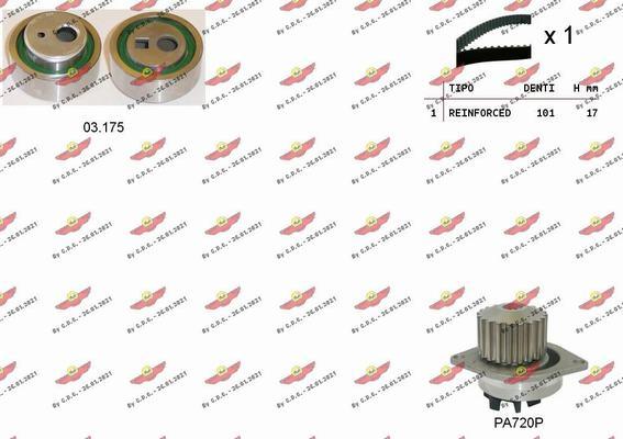 Autokit 04.5309PA - Водяной насос + комплект зубчатого ремня ГРМ autospares.lv