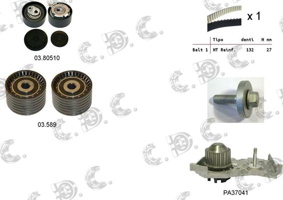 Autokit 04.5336PA - Водяной насос + комплект зубчатого ремня ГРМ autospares.lv