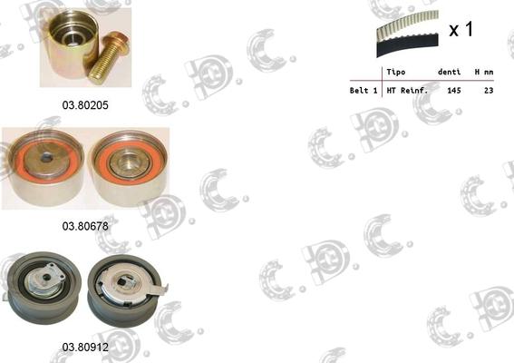 Autokit 04.5291 - Комплект зубчатого ремня ГРМ autospares.lv