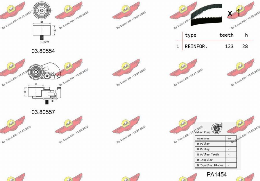 Autokit 04.5259PA2 - Водяной насос + комплект зубчатого ремня ГРМ autospares.lv