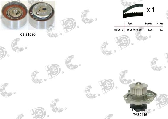 Autokit 04.5251PA - Водяной насос + комплект зубчатого ремня ГРМ autospares.lv