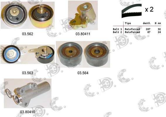 Autokit 04.5267C - Комплект зубчатого ремня ГРМ autospares.lv