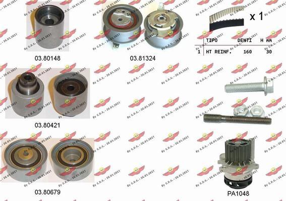 Autokit 04.5285PA - Водяной насос + комплект зубчатого ремня ГРМ autospares.lv