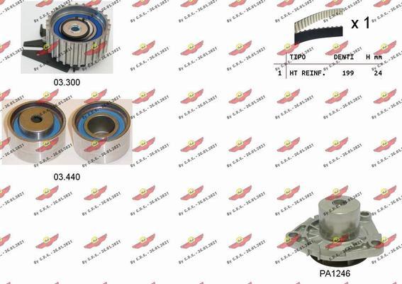 Autokit 04.5277PA - Водяной насос + комплект зубчатого ремня ГРМ autospares.lv