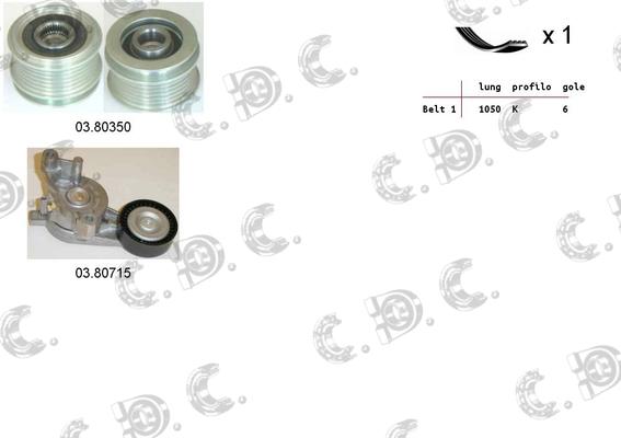 Autokit 06.0046 - Поликлиновый ременный комплект autospares.lv