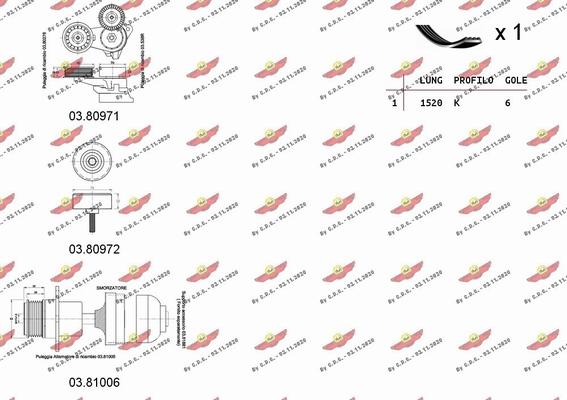 Autokit 06.0043 - Поликлиновый ременный комплект autospares.lv