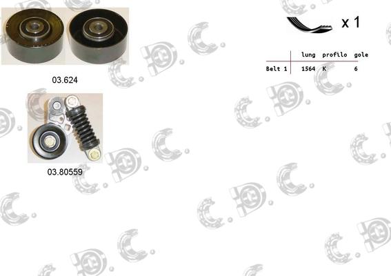 Autokit 06.0001 - Поликлиновый ременный комплект autospares.lv