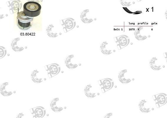 Autokit 06.0008 - Поликлиновый ременный комплект autospares.lv
