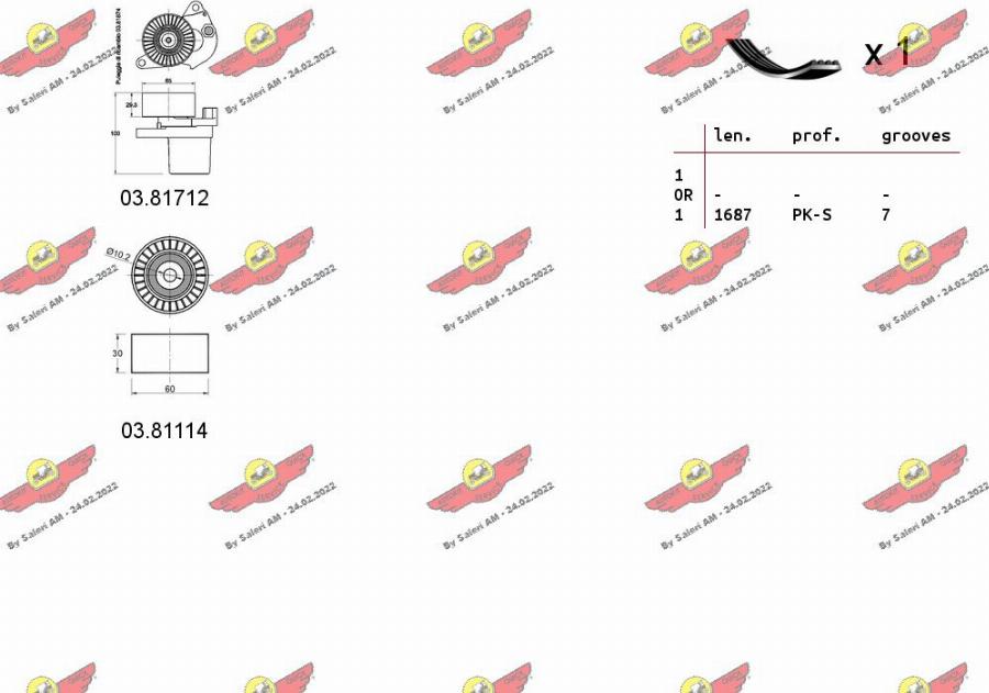 Autokit 06.0133 - Поликлиновый ременный комплект autospares.lv