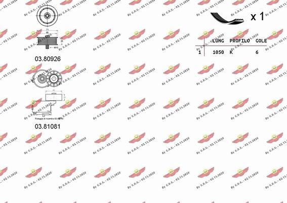 Autokit 06.0129 - Поликлиновый ременный комплект autospares.lv