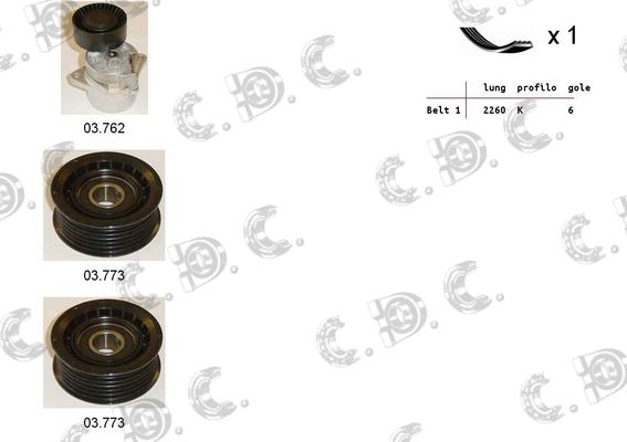 Autokit 06.0127 - Поликлиновый ременный комплект autospares.lv
