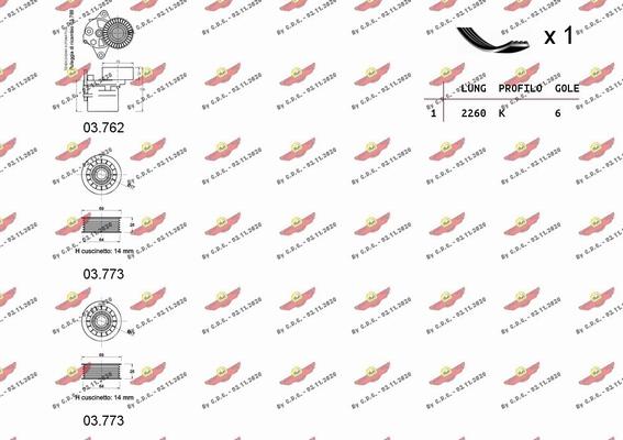 Autokit 06.0127 - Поликлиновый ременный комплект autospares.lv