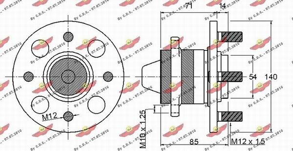 Autokit 01.97615 - Подшипник ступицы колеса, комплект autospares.lv