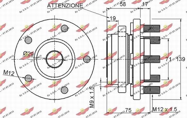 Autokit 01.615 - Подшипник ступицы колеса, комплект autospares.lv